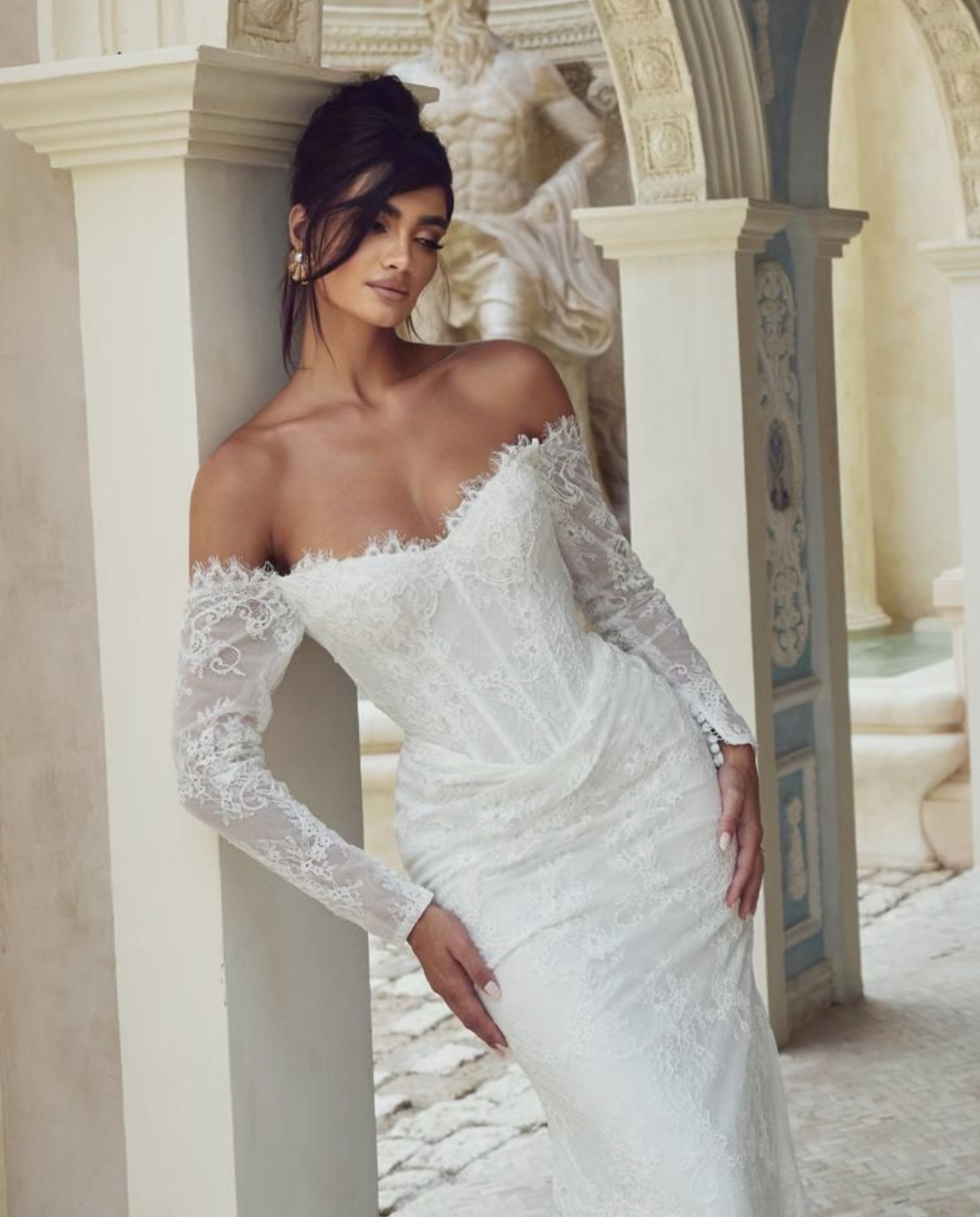 Hailey Lace Bridal Gown-designed by Champery Couture now at Pearl Bridal Australia - close up of bodice